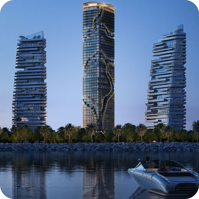 Full view, Kanyon by beyond waterfront luxury apartments, Dubai