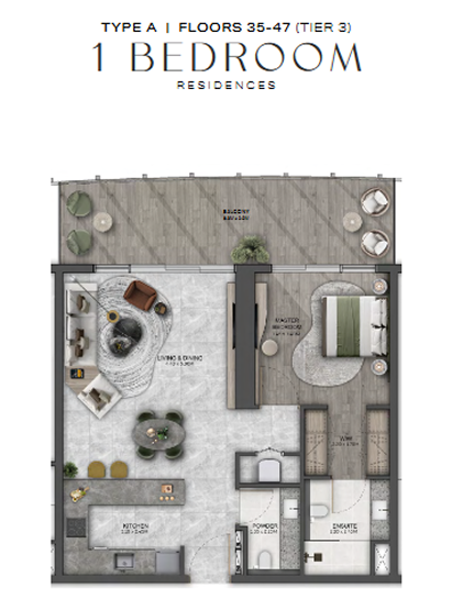 Kanyon by beyond 1 bedroom 798–934 sqft