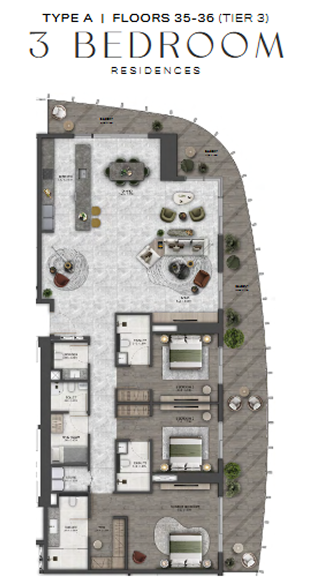 Kanyon by beyond Residences. 3–BR Apartments